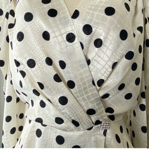 COPY - Polka Dot Satin Blouse - Picture 4 of 9